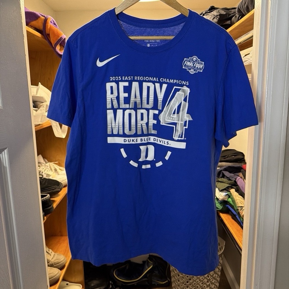 Nike Duke Blue Devils 2025 Final Four Mens XL Ready 4 More NCAA Basketball Tee